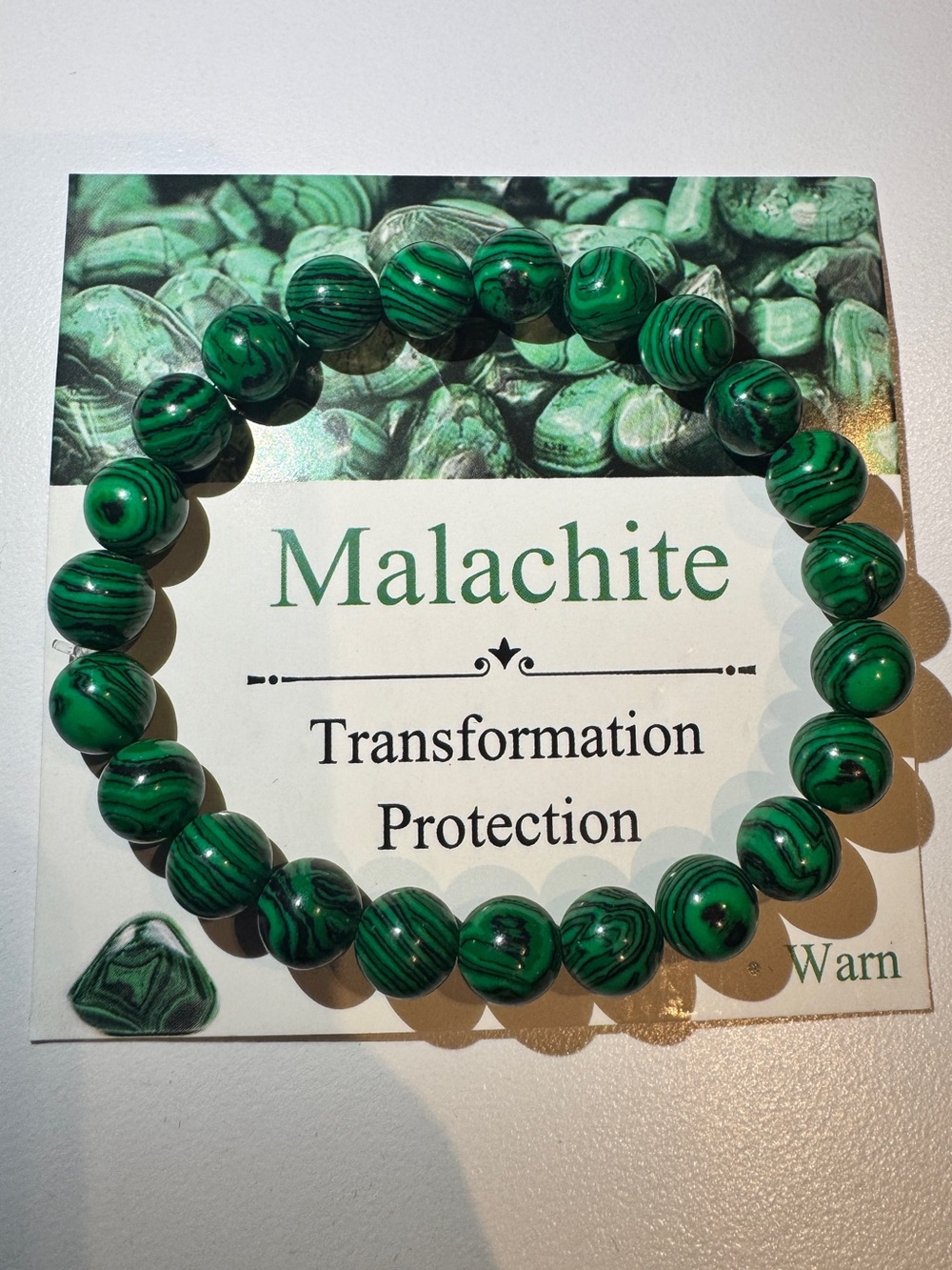 Malachite dyed Howlite Beaded Stretch Bracelet - Green Malachite